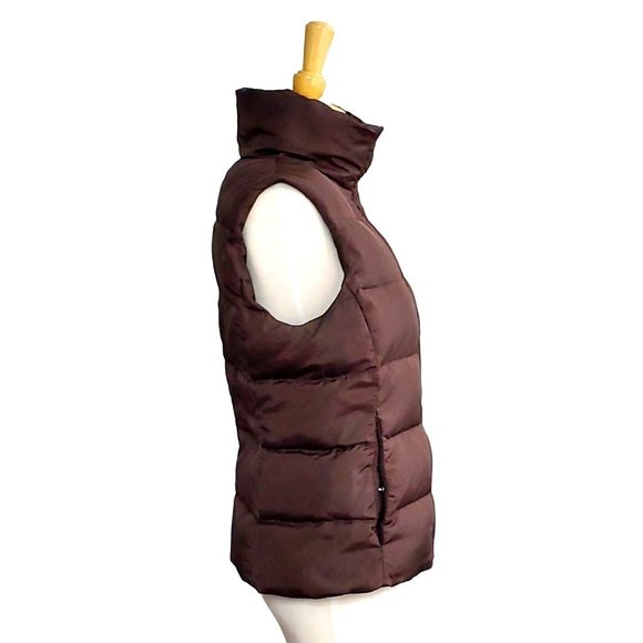 J. Crew Puffer Vest Brown Buttoned Full Zip Feather Down Filled Sz M - Picture 2 of 7